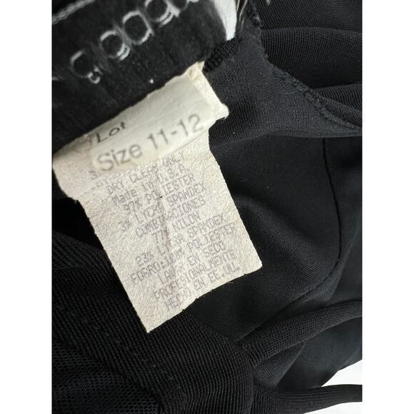 90s Vintage Betsy & Adam Black Sheer Mesh Cut Paneled Gown - Picture 3 of 7